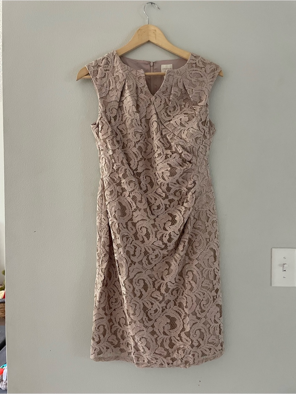 Chico's Tan/Cream Lace Sheath Dress